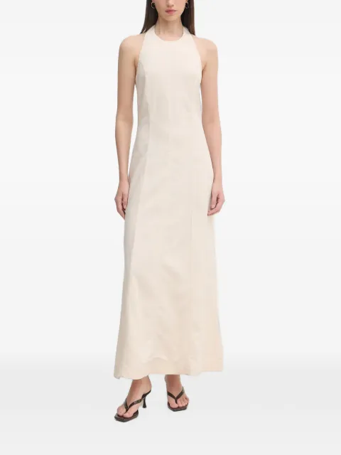 Gaudi halterneck backless maxi dress Neutrals 611FD15041
