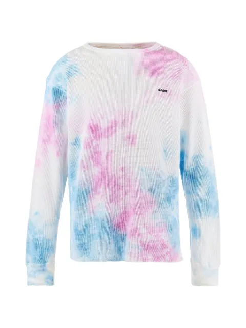 SAINT MXXXXXX Tharmal tie-dye waffle-knit T-shirt White SM25SHR8039TD