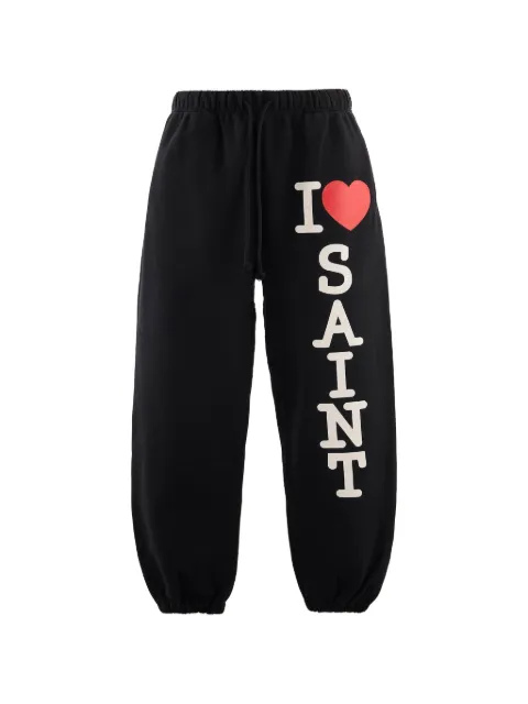 SAINT MXXXXXX logo-print drawstring track pants Black SM26SMK8062
