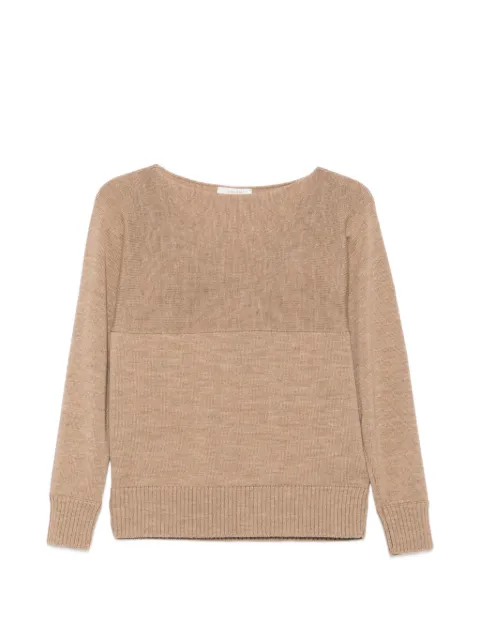 Zanone boat-neck ribbed-trim sweater Brown 850148ZN649