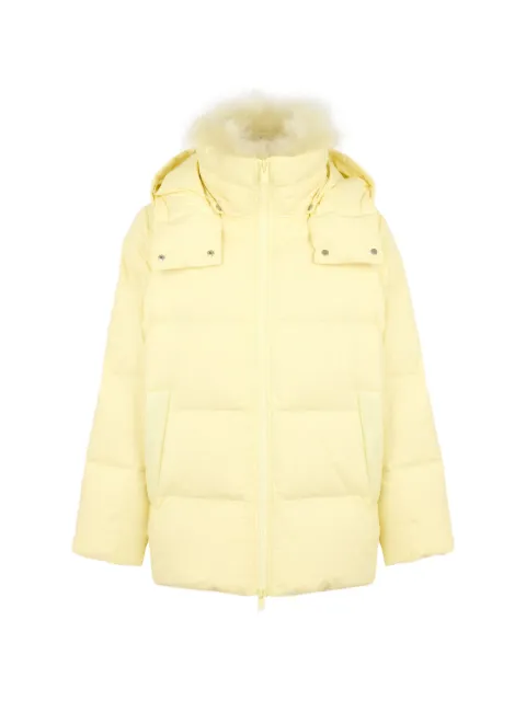Yves Salomon A-line shearling-trim coat Yellow 24WFM01576U04W