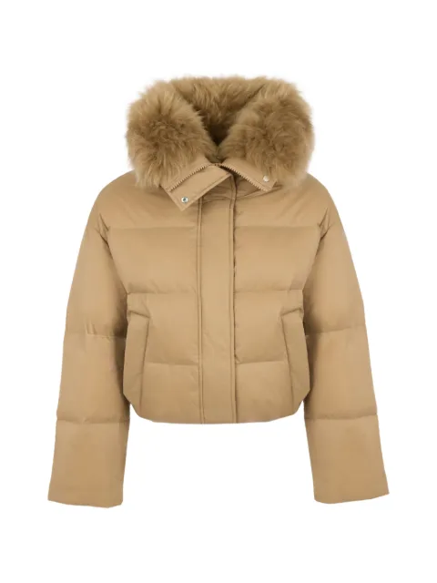Yves Salomon lambswool-trim down jacket Neutrals 26WFV01960U04W