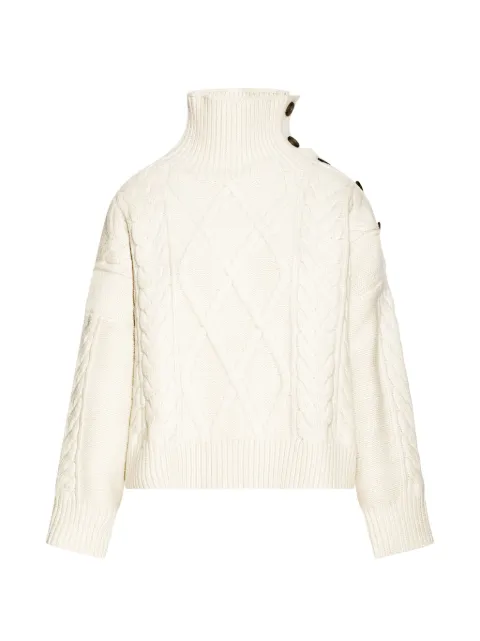 Yves Salomon cable-knit button-detail sweater Neutrals 27WKH50558MALC