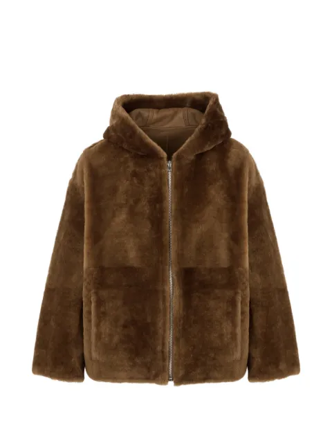 Yves Salomon hooded shearling jacket Brown 27WYV62066MESI