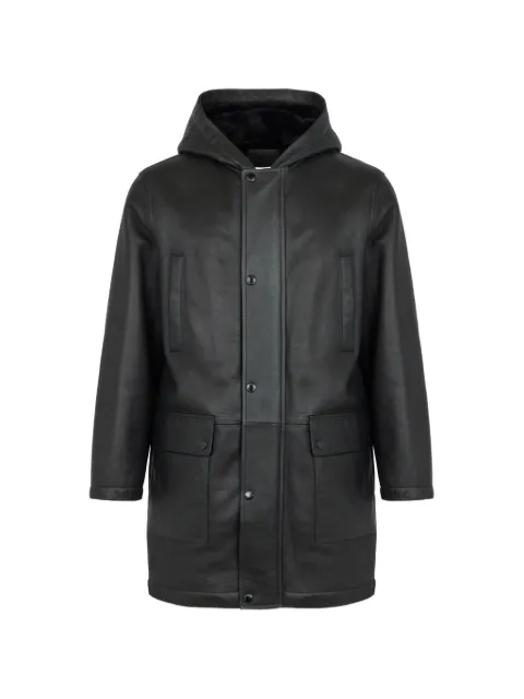 Yves Salomon hooded shearling coat Black 27WHM60490MSIS