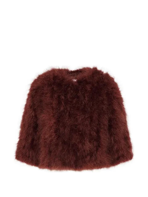 Yves Salomon feather-embellished jacket Brown 23WAV15454PLUX