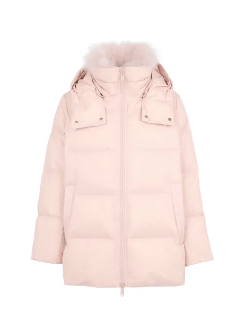 Yves Salomon A-line shearling-trim jacket Pink 24WFM01576U04W