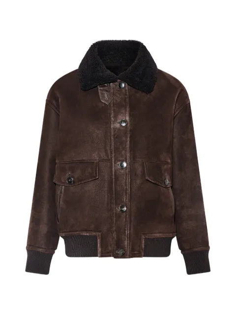 Yves Salomon shearling-collar bomber jacket Brown 27WYV60162MSBV
