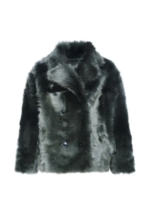 Yves Salomon Toscana shearling double-breasted jacket Green 27WYV60465TOSX