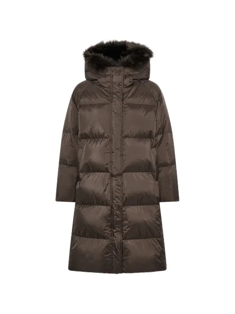 Yves Salomon shearling-trim quilted coat Brown 27WFM01306U04W