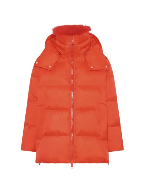 Yves Salomon A-line hooded jacket Red 24WFM01576U04W