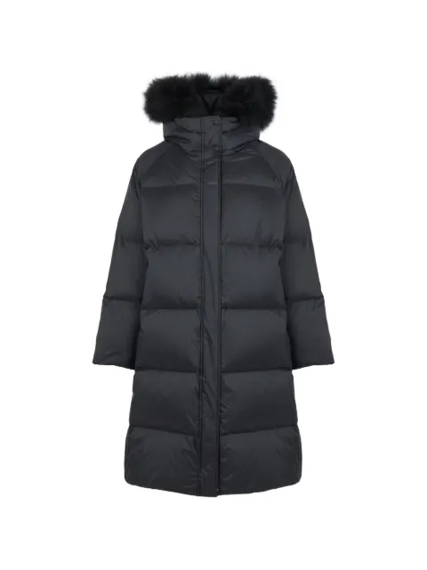 Yves Salomon lamb wool-trim down jacket Black 27WFM01306U04W