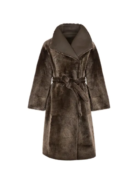 Yves Salomon reversible Lacon shearling coat Brown 27WYM63810MERL