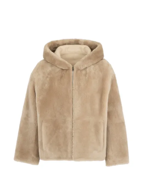 Yves Salomon hooded shearling jacket Neutrals 27WYV62066MESI