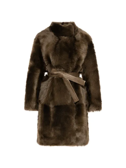 Yves Salomon reversible belted Toscana coat Brown 23WYM60695TOSX