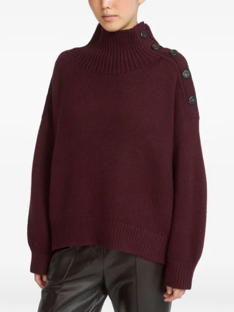 Yves Salomon button-detail high-neck sweater Red 23WYH50158MA6W