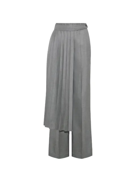 Adam Lippes Nara pleated-overlay trousers Grey R26504TW