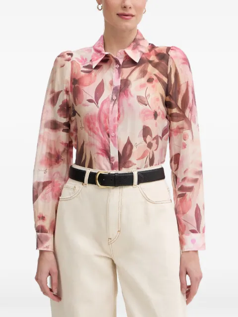 Gaudi floral-print puff-sleeve shirt Pink 611FD45038