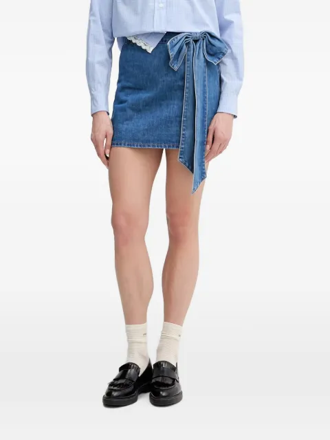 Gaudi bow-detail denim mini skirt Blue 611BD76008