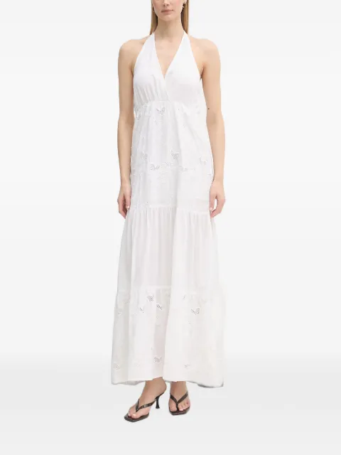 Gaudi broderie-anglaise tiered maxi dress White 611BD15026