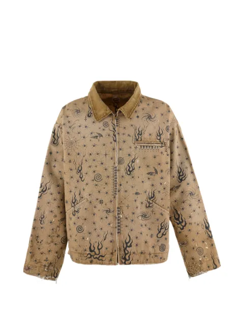 SAINT MXXXXXX x Dr. Woo graphic-print jacket Neutrals SM25SHR8C43BG