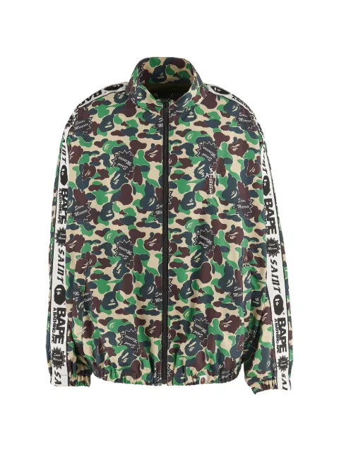 SAINT MXXXXXX x A Bathing Ape logo-tape jacket Green C29CAM
