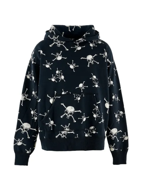 SAINT MXXXXXX skull-print hoodie Black SM23FC11B
