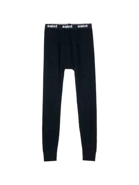 SAINT MXXXXXX thermal logo-waistband trousers Black SM25SHR8068BK