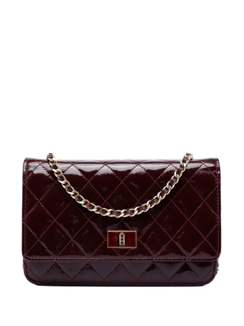 CHANEL Pre-Owned 2013-2014 Quilted Patent Reissue 2.55 Wallet On Chain crossbody bag Red NY8QW1NQE1C9V14H