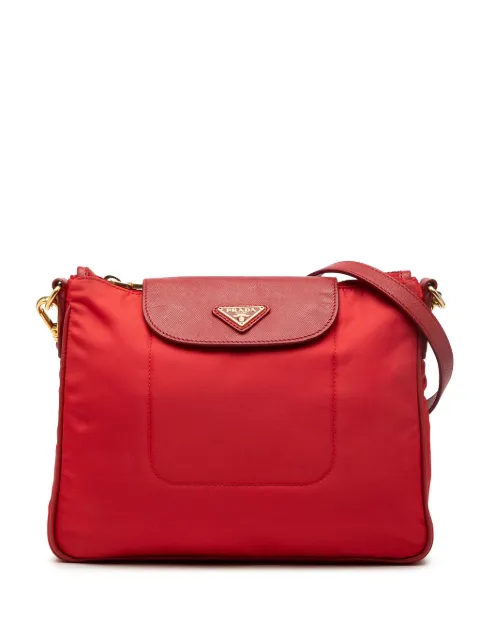 Prada Pre-Owned 2000-2013 Saffiano Trimmed Tessuto crossbody bag Red 5G9ABNXU7D4GE1NV