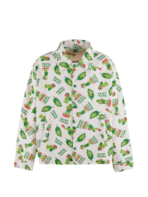 SAINT MXXXXXX Denim Tears graphic-print jacket White SM24SC05WHT