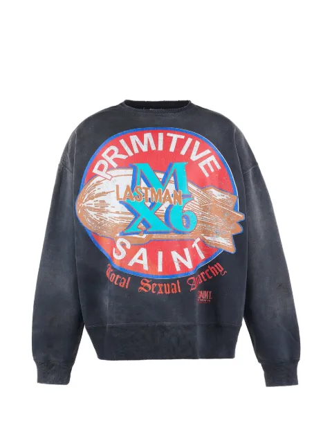 SAINT MXXXXXX Lastman graphic-print sweatshirt Black SM25SHR8C28BK