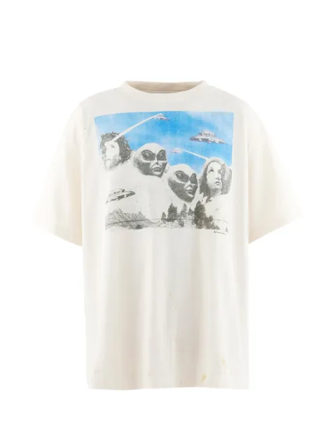 SAINT MXXXXXX x Sean Wotherspoon graphic-print distressed T-shirt White SM25SHR8C22WH