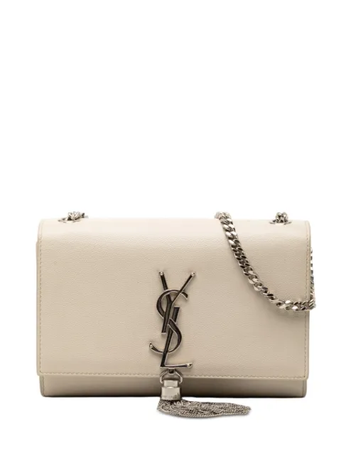 Saint Laurent Pre-Owned 2018 Small Grain de Poudre Monogram Kate Tassel crossbody bag Brown PEABO4RXVFVU1T2E