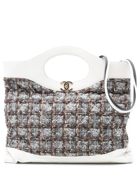 CHANEL Pre-Owned 2018-2019 Large Tweed 31 Shopping Bag satchel Grey VX9XA22YE7HJDFNN