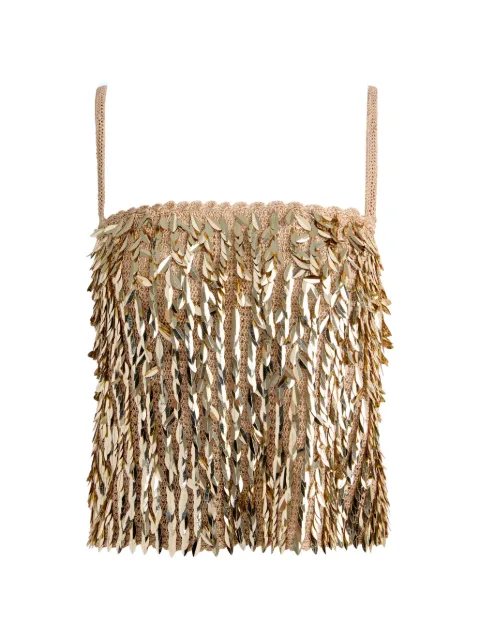 alice + olivia Nicolette sequin-embellished tank top Neutrals CC605558718