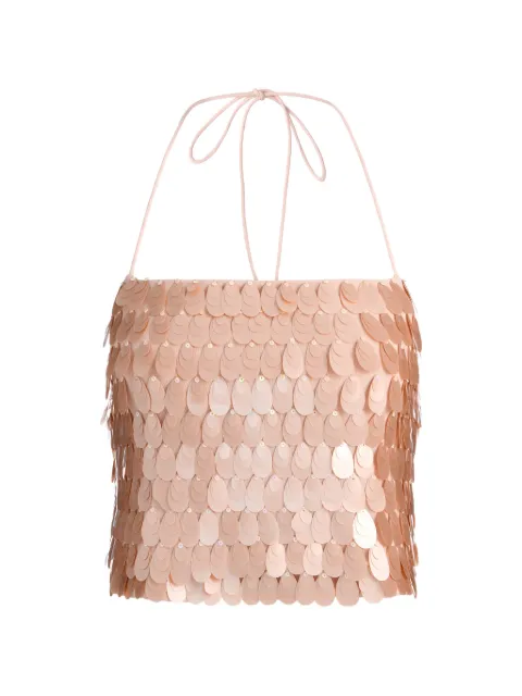 alice + olivia paillette-embellished spaghetti-strap top Pink CC605E31014