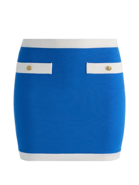 alice + olivia Kipp contrast-trim fitted mini skirt Blue CC605513724