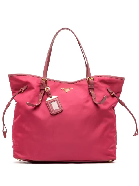 Prada Pre-Owned 2010-2026 Saffiano Trimmed Tessuto tote bag Pink 3G341BYUTO4CGHRW