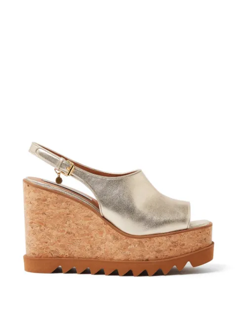 Stella McCartney Sneak-Elyse metallic-effect sandals Gold 810687E00290