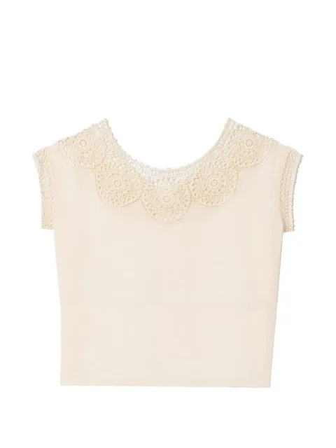 Nili Lotan Caila crochet-trim top Neutrals 12998W1702