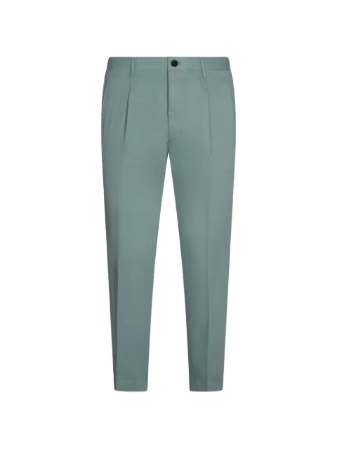 Incotex pleated tapered-leg trousers Green ZM541W9423A842