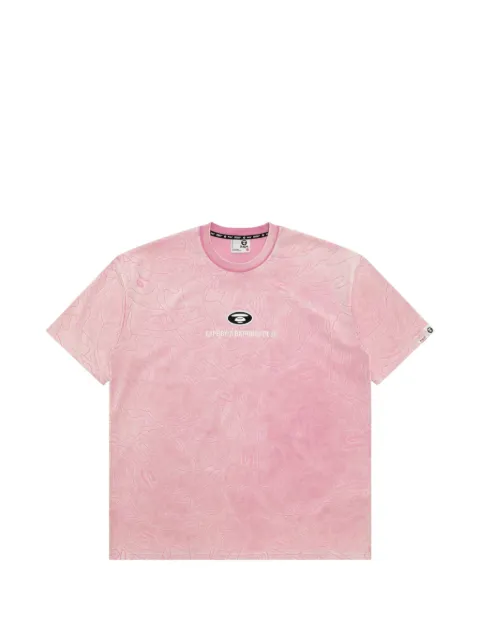 AAPE BY *A BATHING APE® logo-embroidery T-shirt Pink AAPTEM1657XXO