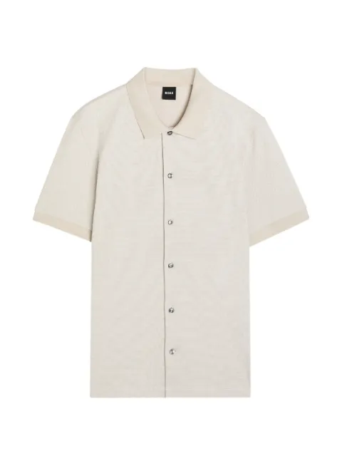 BOSS textured short-sleeve shirt Neutrals 50560014