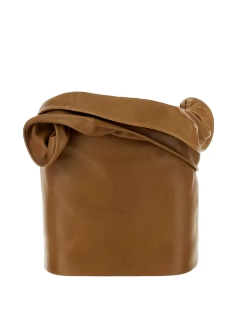 Magda Butrym draped leather mini skirt Brown 265526