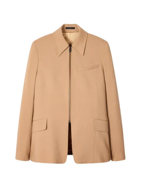 Paul Smith zip-up pointed-collar blazer Neutrals W1R433JV02903