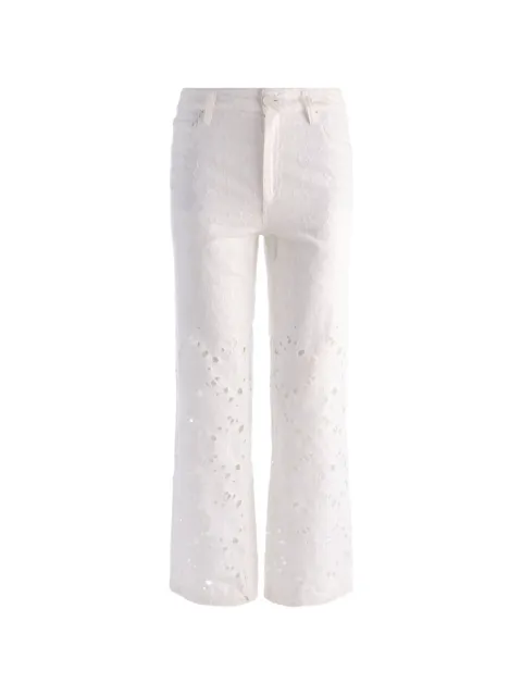 alice + olivia Chic laser-cut jeans White CD605D81135