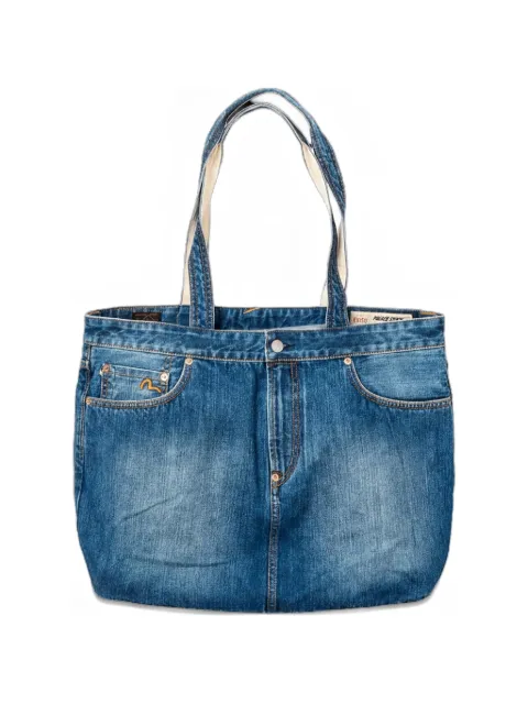 Palace x Evisu logo-print denim tote bag Blue P0146