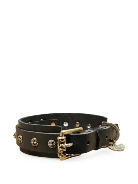 Chrome Hearts studded leather dog collar Black CHRM1207