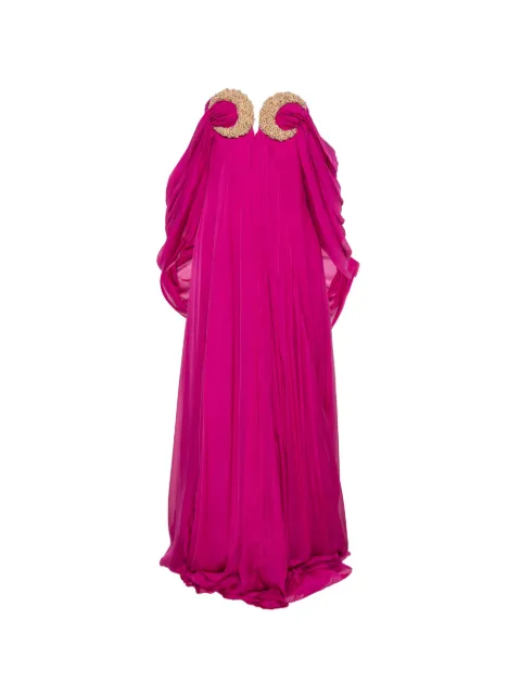Amen bead-embellished strapless maxi dress Purple ACS26517046